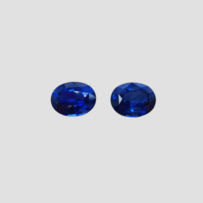 Pair of Royal Blue sapphire of 8.62 ct