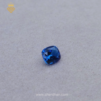 Close-up view of a 1.12 ct Cornflower Blue Sapphire with exquisite clarity and color.